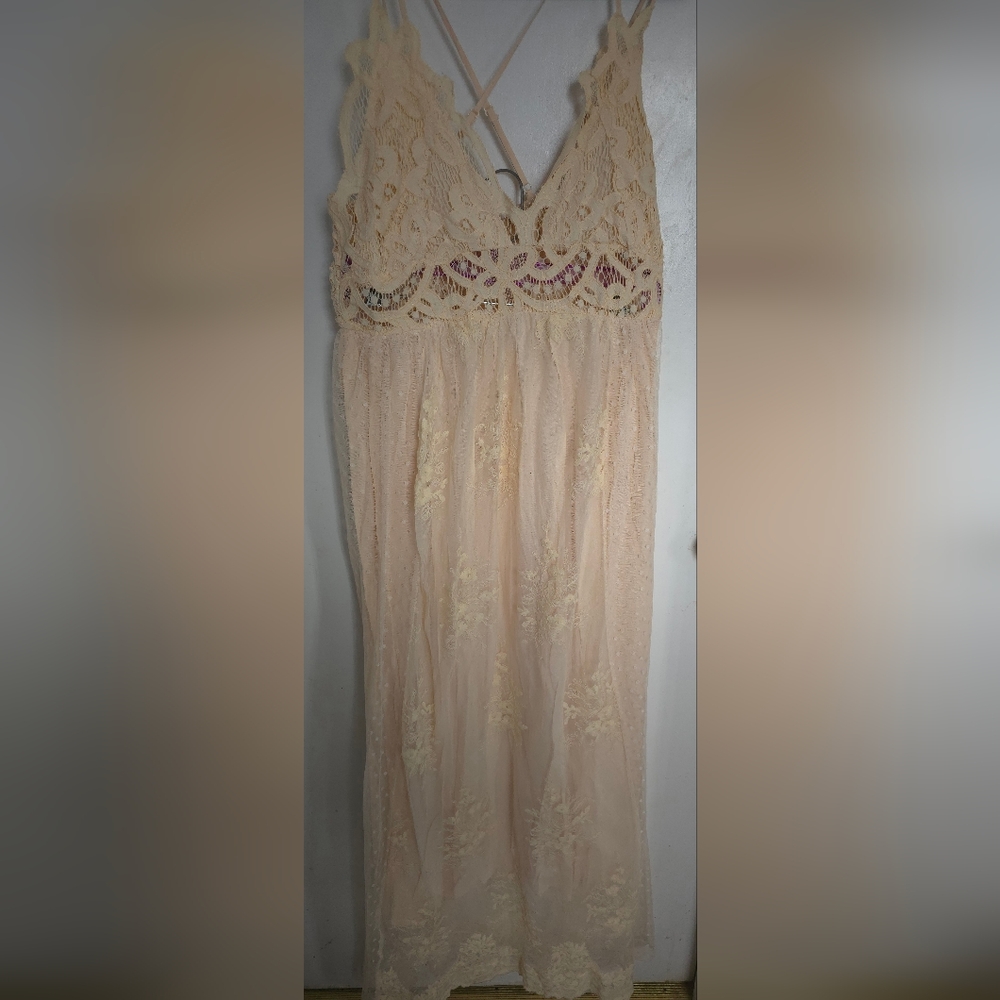cream maxi dress
